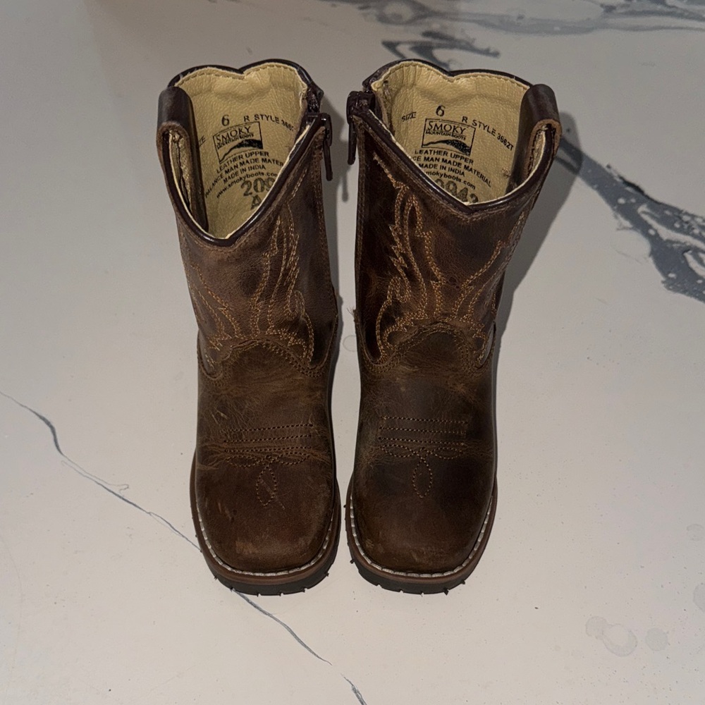 Brown Kids Cowboy Boots